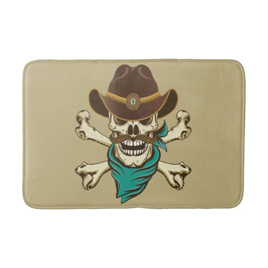 Cowboy Skull und Crossbones Badematte (Vorderseite)