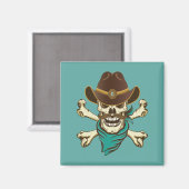 Cowboy Skull und Crossbones Magnet (Vorderseite/Rückseite)