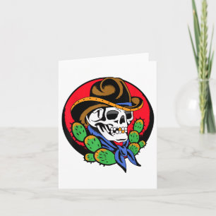 Cowboy Skull Western Traditioneller Tattoo-Künstle Karte