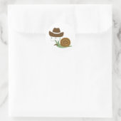 Cowboy Snail Runder Aufkleber (Tasche)
