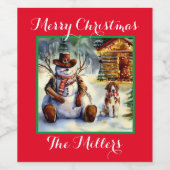 Cowboy Snowman Flasche Set für Lebensmittel und Ge Weinetikett (Einzelnes Label)