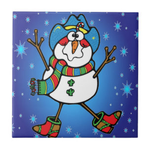 Cowboy Snowman Fliese