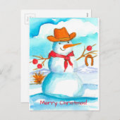 Cowboy Snowman Horse Shoe Frohe Weihnachten (Vorne/Hinten)