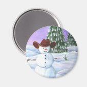 Cowboy Snowman Magnet (Vorderseite/Rückseite)