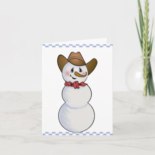 Cowboy Snowman mit Red Bandana Feiertagskarte (Vorderseite)