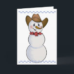 Cowboy Snowman mit Red Bandana Feiertagskarte<br><div class="desc">Ich spielte mit meinem Cowboy Snowman, um diese neue Edition mit einem roten Bandana, einer kontrollierten Grenze und einem niedlichen blauen Vogel zu kreieren</div>