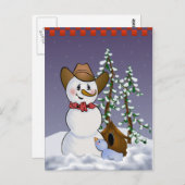 Cowboy Snowman mit Red Bandana Postkarte (Vorne/Hinten)