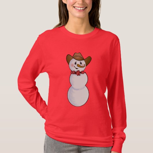 Cowboy Snowman mit Red Bandana T-Shirt (Vorderseite)