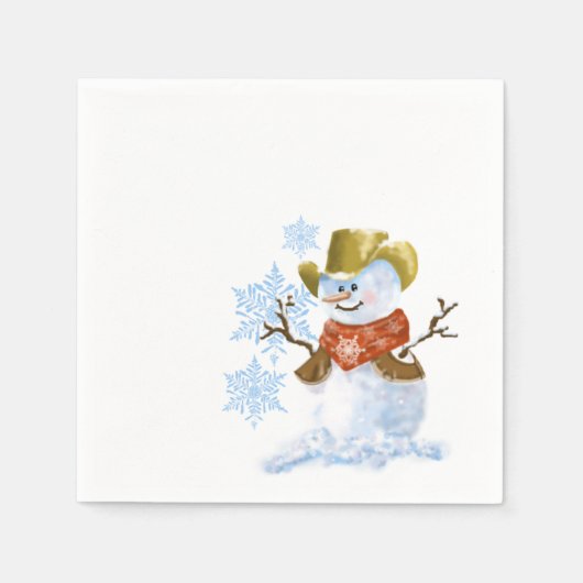 Cowboy Snowman Paper Napkin Serviette (Vorderseite)