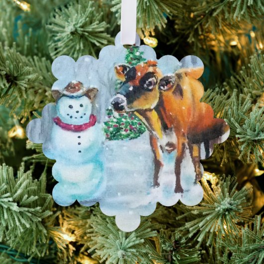 Cowboy Snowman Weihnachten Ornament Karte (Insitu (Baum))