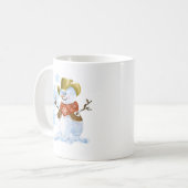 Cowboy Snowman Weihnachtscoffee Cup Kaffeetasse (Vorderseite Links)