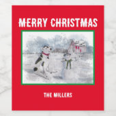 Cowboy Snowman Wein oder Set für Lebensmittel und Weinetikett (Einzelnes Label)