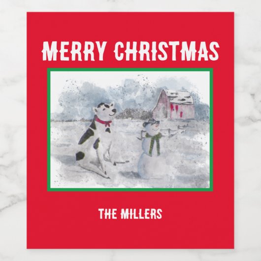 Cowboy Snowman Wein oder Set für Lebensmittel und  Weinetikett (Einzelnes Label)