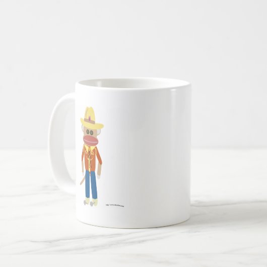 Cowboy-Socken-Affe Kaffeetasse (Vorderseite Links)
