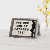 Cowboy Son, Glücklicher Vatertag! Rustikaler Gruß Karte (Gelbe Blume)