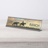 COWBOY-SONNENAUFGANG SCHREIBTISCHNAMENSPLAKETTE (Vorderseite )