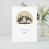 Cowboy Sonnenuntergang Wahl Hochzeit RSVP (Stehend Vorderseite)