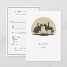 Cowboy Sonnenuntergang Wahl Hochzeit RSVP Karte