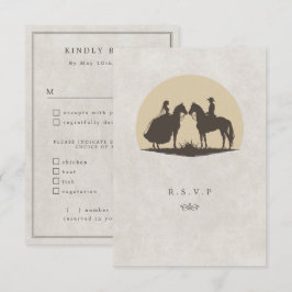 Cowboy Sonnenuntergang Wahl Hochzeit RSVP Karte