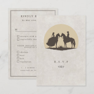 Cowboy Sonnenuntergang Wahl Hochzeit RSVP Karte
