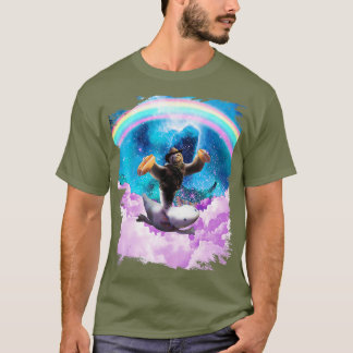 Cowboy Space Sloth Riding Aolotl Hotdog T-Shirt