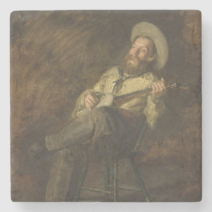 Cowboy spielen Banjo und singen Bluegrass Steinuntersetzer