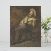 Cowboy spielt Banjo und singt Country Music Karte (Stehend Vorderseite)