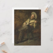 Cowboy spielt Banjo und singt Country Music Karte (Vorderseite/Rückseite Beispiel)