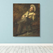 Cowboy spielt Banjo und singt Country Music Leinwanddruck (Insitu (Holzboden))