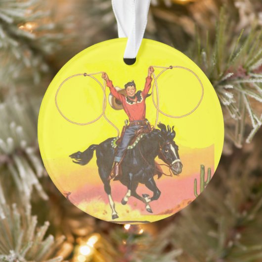 Cowboy starb mit Ropes in S.W. Szene Ornament (Baum)