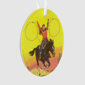 Cowboy starb mit Ropes in S.W. Szene Ornament (Vorderseite)
