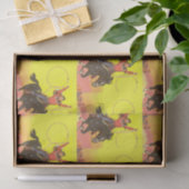 Cowboy starb mit Ropes in S.W. Szene Seidenpapier (Geschenk)