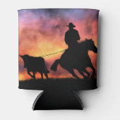 Cowboy Steer Roping von Pferd Dosenkühler (Vorderseite)