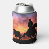 Cowboy Steer Roping von Pferd Dosenkühler (Kanne Rückseite)