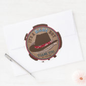 Cowboy Stetson Hat Western Baby Shower Runder Aufkleber (Umschlag)