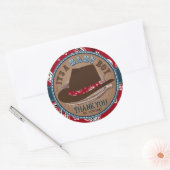 Cowboy Stetson Hat Western Baby Shower Runder Aufkleber (Umschlag)