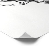 Cowboy stickt schwarze, moderne minimalistische Li Poster (Ecke)