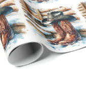 Cowboy Stiefel auf der Vorderseite Weihnachten Geschenkpapier (Rolleneckpunkt)