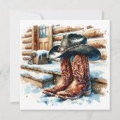 Cowboy Stiefel auf der Vorderseite Weihnachten Karte (Vorderseite)