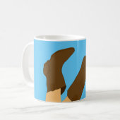 Cowboy Stiefel auf hellblauem Hintergrund Kaffeetasse (Vorderseite Links)