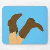 Cowboy Stiefel auf hellblauem Hintergrund Mousepad (Vorne)