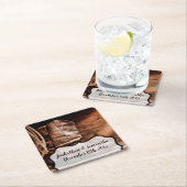 Cowboy-Stiefel aus Barnholz Rechteckiger Pappuntersetzer (Vor Ort)