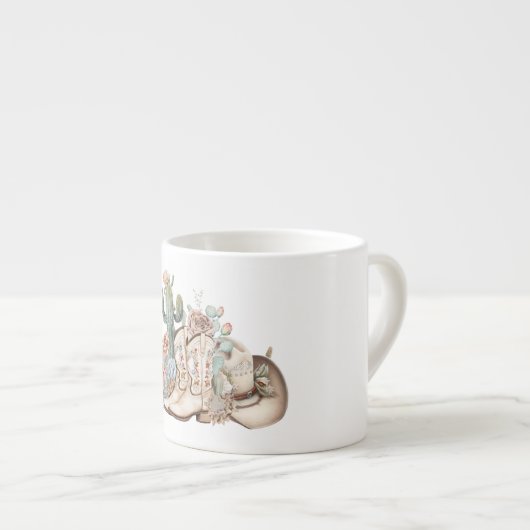 Cowboy-Stiefel aus Boho-Wüste Espressotasse (Vorderseite Rechts)