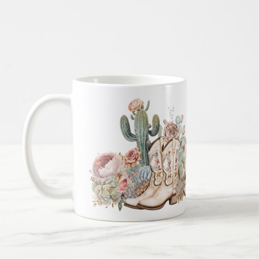 Cowboy-Stiefel aus Boho-Wüste Kaffeetasse (Links)