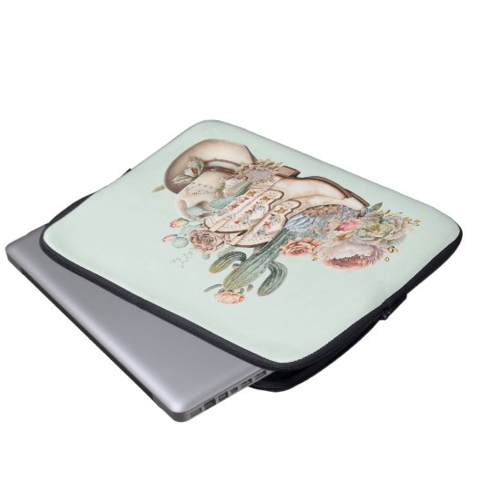 Cowboy-Stiefel aus Boho-Wüste Laptopschutzhülle (Vorne Knopf)