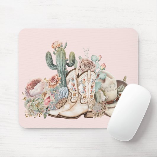 Cowboy-Stiefel aus Boho-Wüste Mousepad (Mit Mouse)