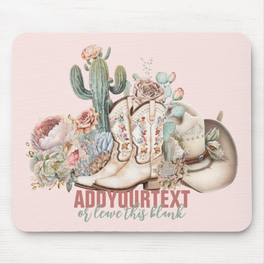 Cowboy-Stiefel aus Boho-Wüste Mousepad (Vorne)