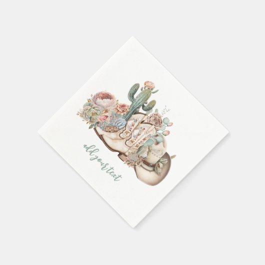 Cowboy-Stiefel aus Boho-Wüste Serviette (Ecke)