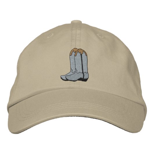 Cowboy-Stiefel Bestickte Baseballkappe (Vorderseite)