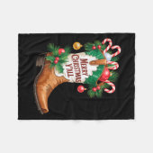 Cowboy-Stiefel Country Western Frohe Weihnachten E Fleecedecke (Vorderseite (Horizontal))